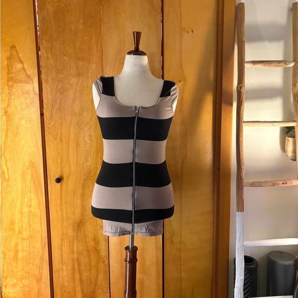 NWT H&M Black and Tan Striped Dress